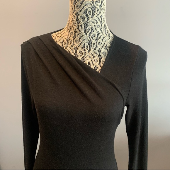 Wilfred Free Black Long Sleeve Asymmetrical Bodycon Dress - Picture 3 of 5